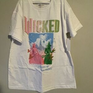 White Crew Neck T-Shirt with Vibrant Wicked Logo
